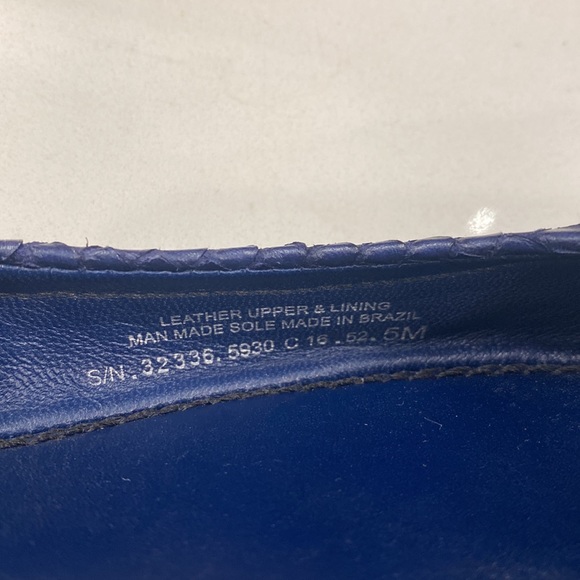 Tory Burch deep blue snakeskin embossed leather ballerina flats - 5M - Picture 11 of 16
